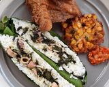 Foto langkah ke 7 dari resep Nasi Bakar Cumi Daun Singkong.
