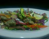 A picture of step 8 of Danwake with stir-fry salad.