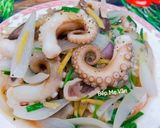 Hình bước làm 4 của món Bạch tuộc xào hành tây