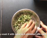 A picture of step 2 of Palak paneer paratha.