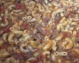A picture of step 4 of Chili Mac and cheese.