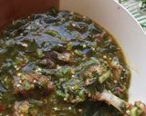 A picture of step 5 of Okro Moringa soup.