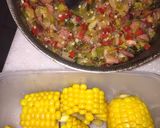 A picture of step 4 of Boiled Vegetables... Corn, Leek, and Bacon Pie.
