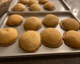 A picture of step 8 of Roti Boy (coffee bun with butter & cheese filling).