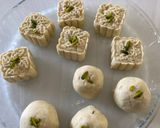 A picture of step 7 of Badam ne Chokhana lotna phiniya ladoo(Almond and rice flour whipped ladoo).