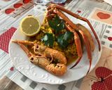 Foto del paso 8 de la receta: Arroz con cuerpos de centollo o cangrejo, cigalas, almejas y calamar