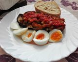 A picture of step 7 of Eggplant Boats with Pisto.