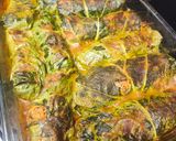 A picture of step 11 of Brad's Curry Mustard Green Rolls.