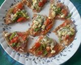 A picture of step 8 of Chapati pizza /thìn crust pizza.
