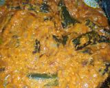 A picture of step 6 of Shahi Bhindi masala.