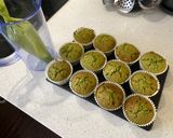 A picture of step 8 of Matcha and Red Bean Cupcakes with Matcha Buttercream Frosting.