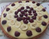 Gyümölcstorta,vaníliás pudinggal banánnal,meggyel 🍒🍌🎂 recept fázis 3 fotója