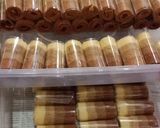 Foto langkah ke 15 dari resep Bolu Gulung Coklat Mocca Vanila.