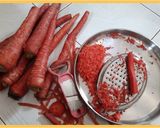 A picture of step 1 of Gajar Halwa with Gajar-Paneer Roll.