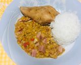 Foto del paso 3 de la receta: Gallina a la Cacerola con Lentejas Rojas y Tocino!!