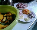 A picture of step 1 of Pork and Vegestables in Coconut Milk.
