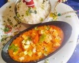 A picture of step 7 of Dhaba style paneer masala curry.