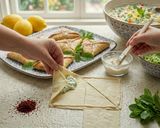 صورة لخطوة 7 من وصفة مثلثات الانتعاش (Crunchy Zesty Triangles) ☀️ سناك صيفي "اختراع" في 10 دقائق!