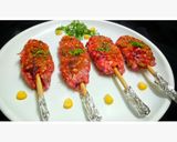 A picture of step 8 of Beetroot sabudana sheekh kebab.