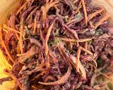 A picture of step 1 of Crispy Prawn Tacos with Smoky Slaw.