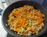 Foto del paso 9 de la receta Arroz integral con 5 delicias sin gluten🍲🫛🥚🥓🥕🍤😋👌🏼👏🏼