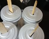 A picture of step 2 of Plum Yogurt Ice Pops.