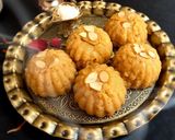 A picture of step 4 of Jaggery Kesari Prasadam.