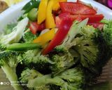 A picture of step 1 of Fried broccoli in yam ring.