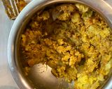 A picture of step 1 of Onion ringsLeftover Aloo sabzi.