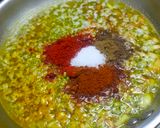 A picture of step 3 of Moong Subzi with Goda Masala.