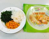 Hình bước làm 2 của món Cải thìa, bí đỏ cuốn chay