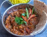 A picture of step 4 of Daal gosht (Lamb with Lentils).