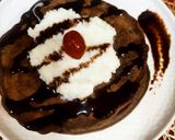 A picture of step 7 of Chocolate Banana Pancakes.