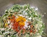 A picture of step 2 of Palak Pakore /Spinach Fritters.