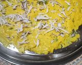A picture of step 5 of Khandvi (Pitod).
