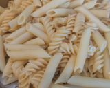 A picture of step 1 of Bachemel sauce pasta.