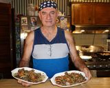 A picture of step 11 of Chicken Thigh Stew with Japanese Eggplant and Cremini Mushrooms with Rice Noodles, Jon Style.