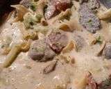 A picture of step 5 of Sausage Broccoli Pasta Alfredo.