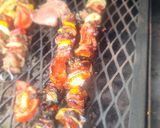 A picture of step 4 of Not-so-Secret Marinated Pork Kabobs w/Pineapple and Peppers.