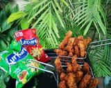 A picture of step 3 of Crispy aloo pakoray fries.