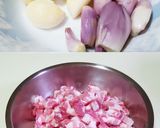 A picture of step 1 of Minced pork rice (lo-bah-png).
