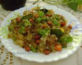 A picture of step 2 of Sabudana Upma.