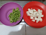 Tumis buncis, bakso, tahu
