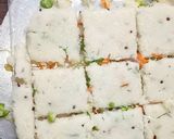 A picture of step 7 of Sooji Veggie mini squares.