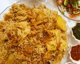 A picture of step 5 of Aloo Chawal.