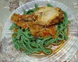 Foto del paso 6 de la receta: Fideos caseros de espinaca con salsa de pollo