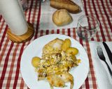 Foto del paso 10 de la receta Revuelto de huevos, patatas con pechugas