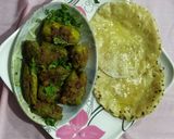 A picture of step 6 of Bharwa parwal ki sabji with besan.
