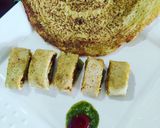 A picture of step 6 of Horsegram palak dosa roll.
