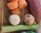 A picture of step 1 of Sweet potato and sweetcorn soup.